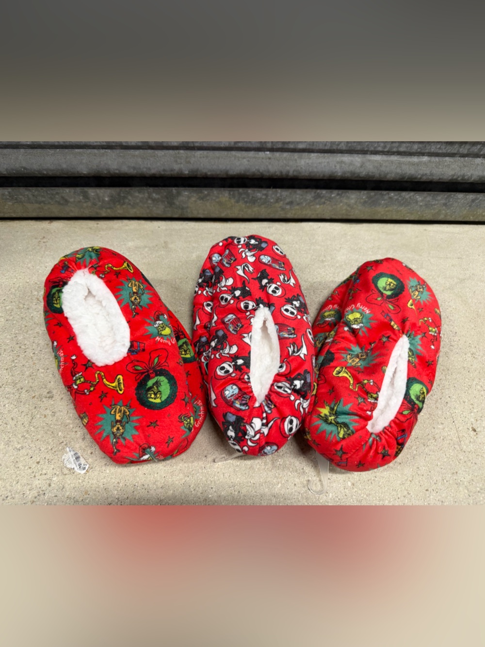 Disney the grinch and nightmare before Christmas slippers new